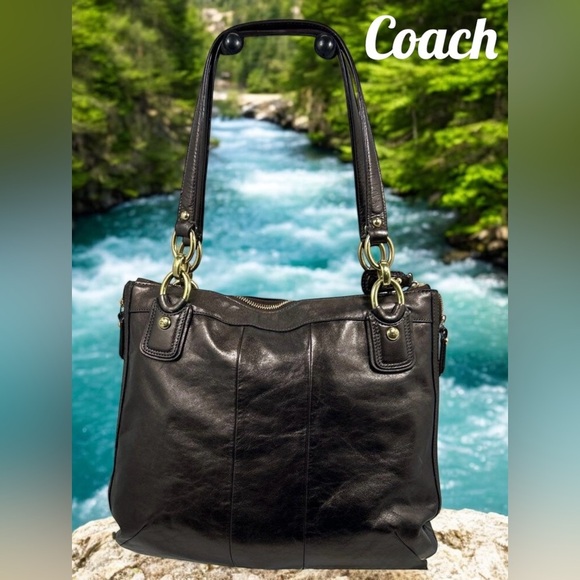 Coach Bronze Leather Kristin Shoulder Bag Approx 13”x 11.75”x 5” w/ dust bag EUC - Picture 4 of 6